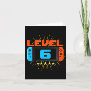 6th Birthday Boy Level 6 Unlocked Video Game 6 Yea Card