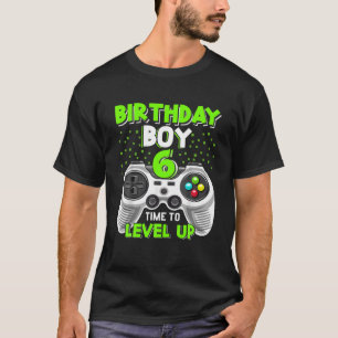 6Th Birthday Boy Level 6 Unlocked Video Game Six Y T-Shirt