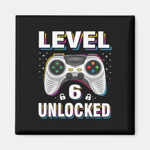 6th Birthday Boy Level 6 Unlocked Video Gamer 6 Ye Magnet