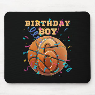 6th Birthday Boy Six 6 Years Old Sketll Players Te Mouse Mat