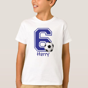 6th Birthday boy soccer personalised T-Shirt