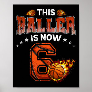 6th Birthday Boys Sketll Player Gifts 6 Years Old Poster
