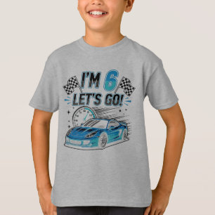 6th Birthday Car Party Gift – I’m 6 Let’s Ride T-Shirt