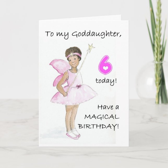 6th Birthday Card for a Goddaughter (Front)