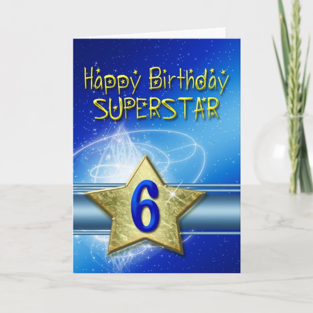 6th Birthday card for Superstar (Front)