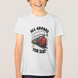 6th Birthday Choo Choo Train Kids Tee