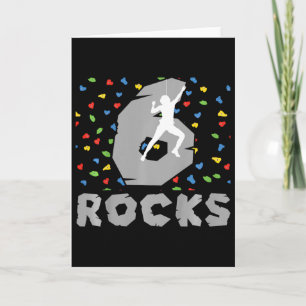 6th Birthday Climbing Six Year Old Rock Climber Bi Card