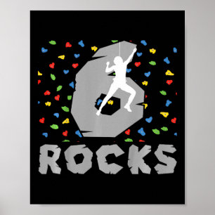 6th Birthday Climbing Six Year Old Rock Climber Bi Poster