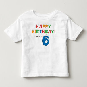6th Birthday Colourful Alphabet with First Name Toddler T-Shirt