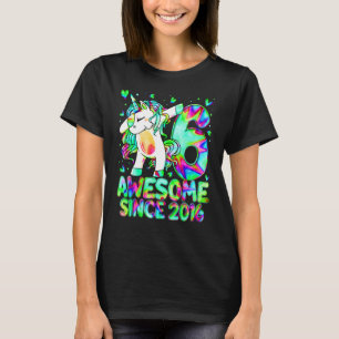 6th Birthday Colourful Tie Dye 6 Year Old Unicorn T-Shirt