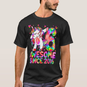 6th Birthday Colourful Tie Dye 6 Year Old Unicorn T-Shirt