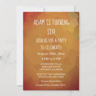 6th Birthday Custom Terracotta Gold Abstract 2024 Invitation