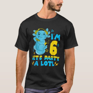 6th Birthday cute Axolotl 6 Year Old Boys Girls Vi T-Shirt