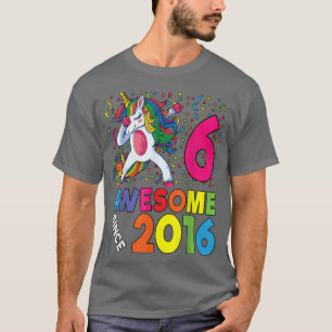 6th Birthday Dabbing Unicorn Party Gift 6 Years Ol T-Shirt