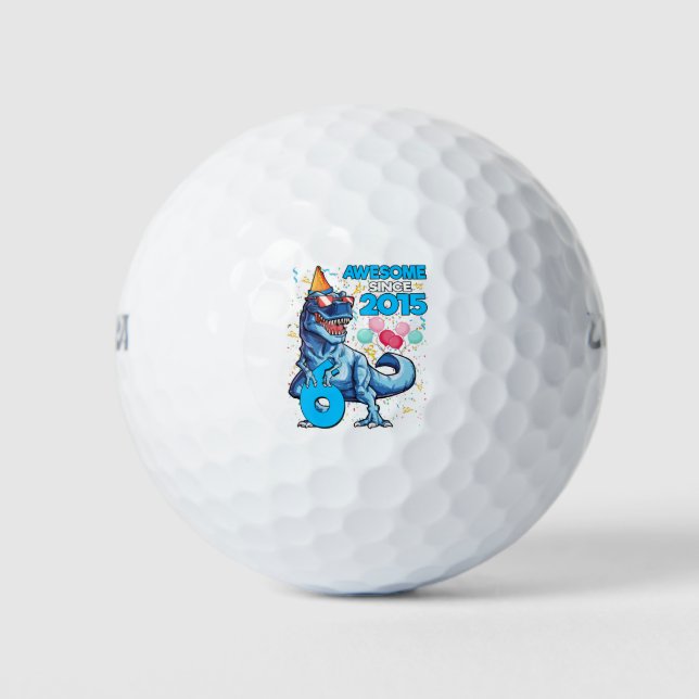6th Birthday Dinosaur 6 Year Old Boy Kids Awesome Golf Balls (Front)