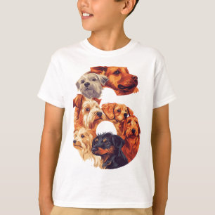 6th Birthday Dog Puppy Themed 6 Year Old Kids Boys T-Shirt