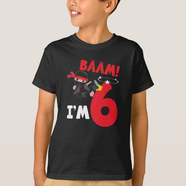 6th birthday dragon ninja for 6 year old boys T-Shirt (Front)