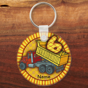 6th Birthday Dump Truck Key Ring