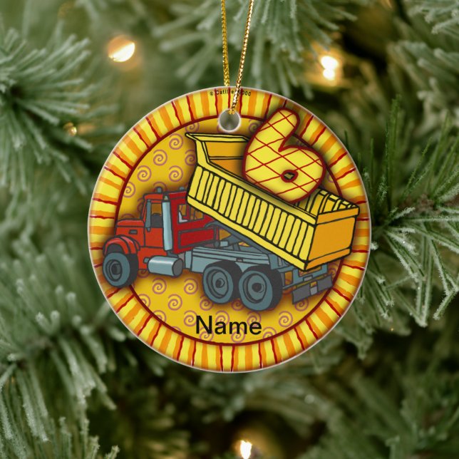 6th Birthday Dump Truck  ornaments (Tree)