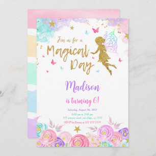 6th Birthday Fairy Party  Invitation