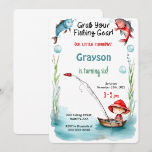6th Birthday Fishing Invitation