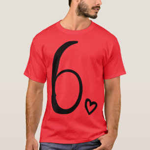 6th Birthday For Kids Girls Si Number 6 Years Old T-Shirt