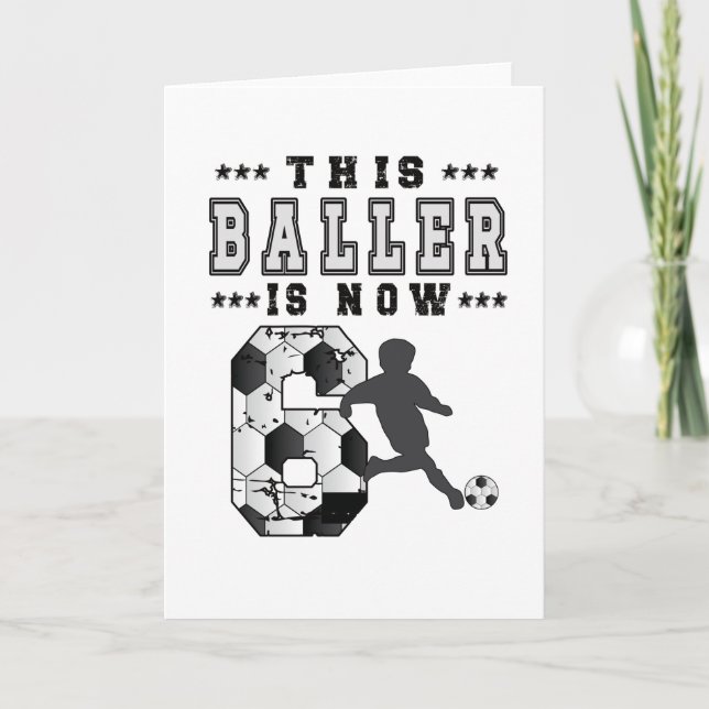 6th Birthday Gift Soccer Player 6 Year Old Boy Card (Front)