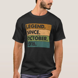 6th Birthday Gifts Legend Since October 2016 6 Yea T-Shirt