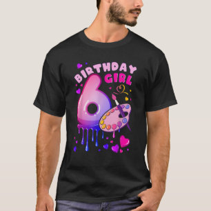 6th Birthday Girl 6 Years Painting Art Number 6 T-Shirt