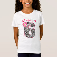 6th Birthday Girl Hot Pink & leopard print