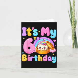 6th birthday girl kawaii dumpling anime birthday card