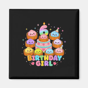 6th birthday girl kawaii dumpling anime birthday magnet