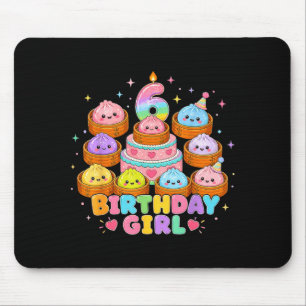 6th birthday girl kawaii dumpling anime birthday mouse mat