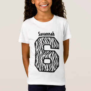 6th Birthday Girl Zebra Four Year Custom Name V07F T-Shirt