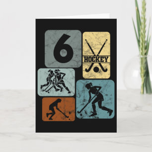 6th Birthday Girls Field Hockey 6 Years Of Hockey  Card