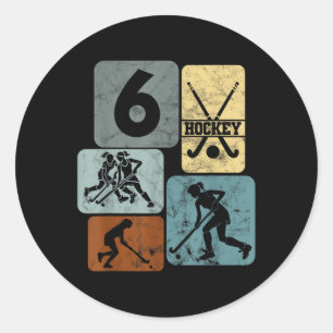 6th Birthday Girls Field Hockey 6 Years Of Hockey  Classic Round Sticker