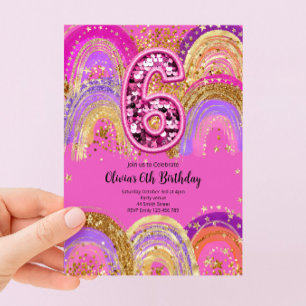 6th Birthday Girls Invitation