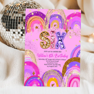 6th Birthday Girls Party Invitation