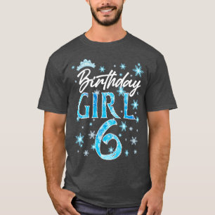 6th Birthday Girls Snowflakes Winter Party bday Gi T-Shirt