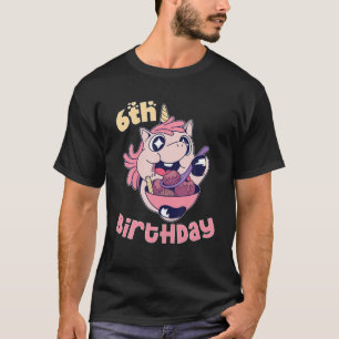 6Th Birthday Ice Cream Unicorn Party Theme T-Shirt