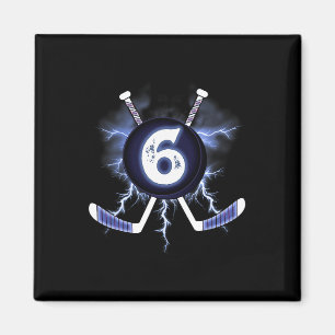 6th Birthday - Ice Hockey sport 6 years old Magnet
