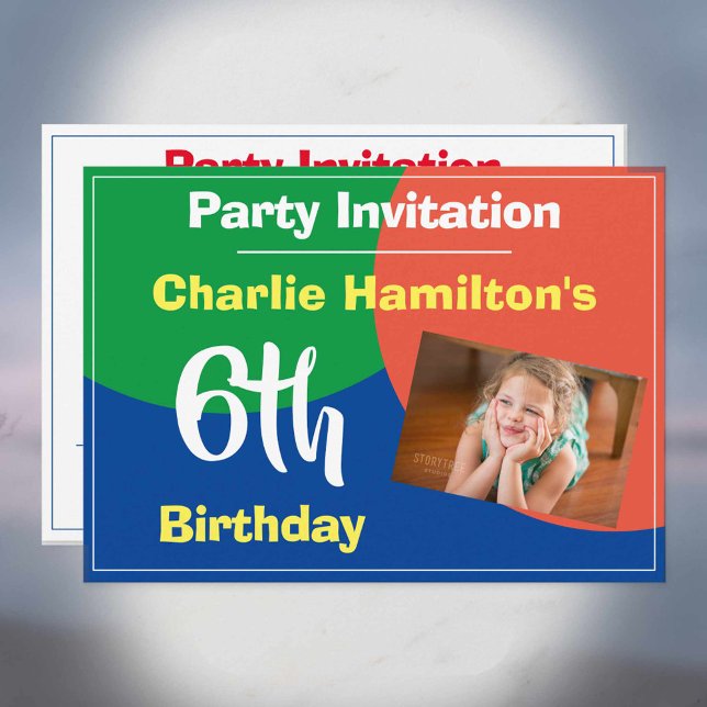 6th Birthday Invitation with Photo (Creator Uploaded)