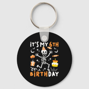 6th birthday kids funny skeleton 6th birthday key ring