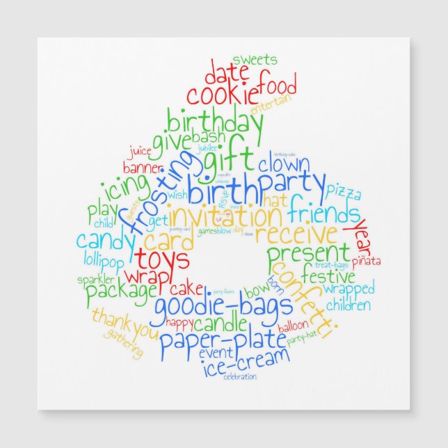 6th Birthday Magnetic Card (Front)