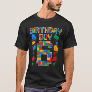 6Th Birthday Master Builder Years Old Block Buildi T-Shirt