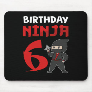 6th Birthday Ninja 6 Years Ninja Costume Gift Mouse Mat