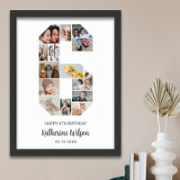 6th Birthday Number 6 Photo Collage Custom Picture