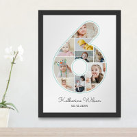 6th Birthday Number 6 Photo Collage Kids Nursery