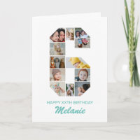 6th Birthday Number 6 Photo Collage Personalised