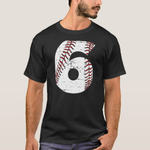 6th Birthday of Boy or Girl, 6 Year Old, Baseball T-Shirt
